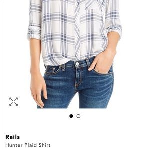 Rails Hunter Navy/White Plaid